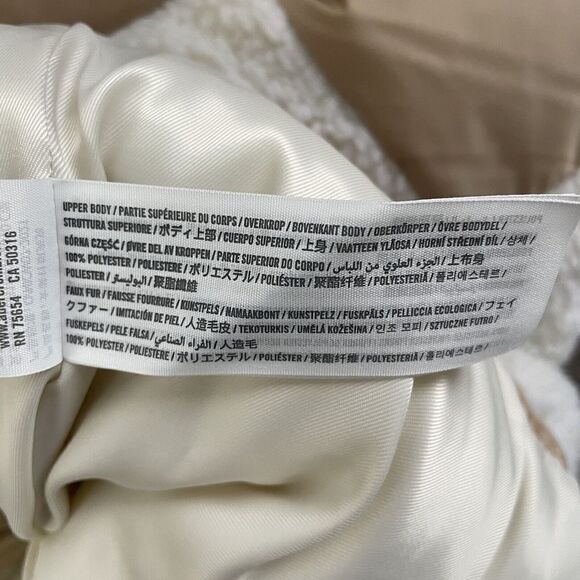 ABERCROMBIE & FITCH Womens Ultra Mini Puffer Jacket NEW Sherpa Cream Sz XL - Picture 12 of 13